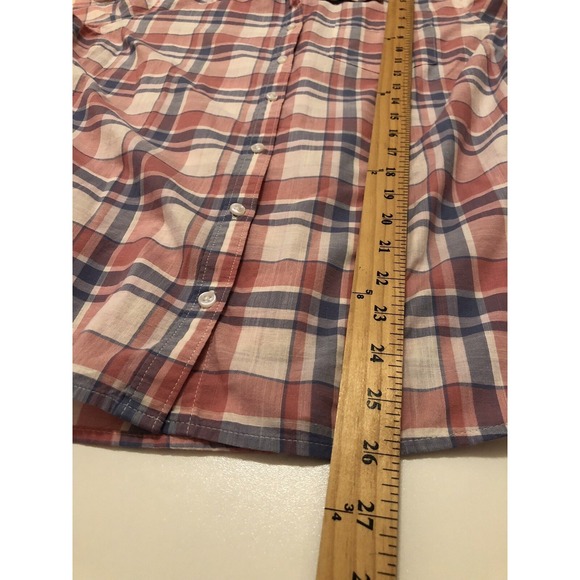 L.L. Bean Shirt Women Medium Pink Plaid Career Western Cowboy - Picture 8 of 8